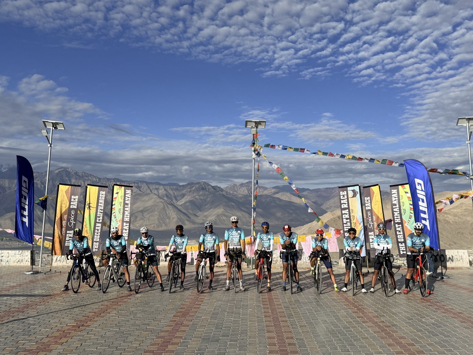 The 600km and 444km fields roll out from Leh Gate at 6 AM, 22 August 2026
