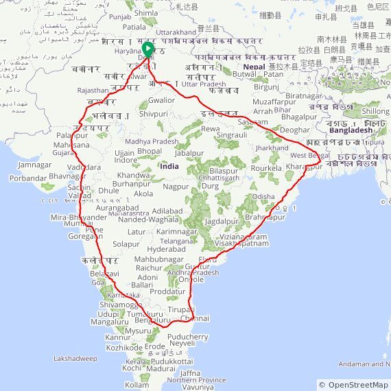 Golden Quadrilateral 2020 route map