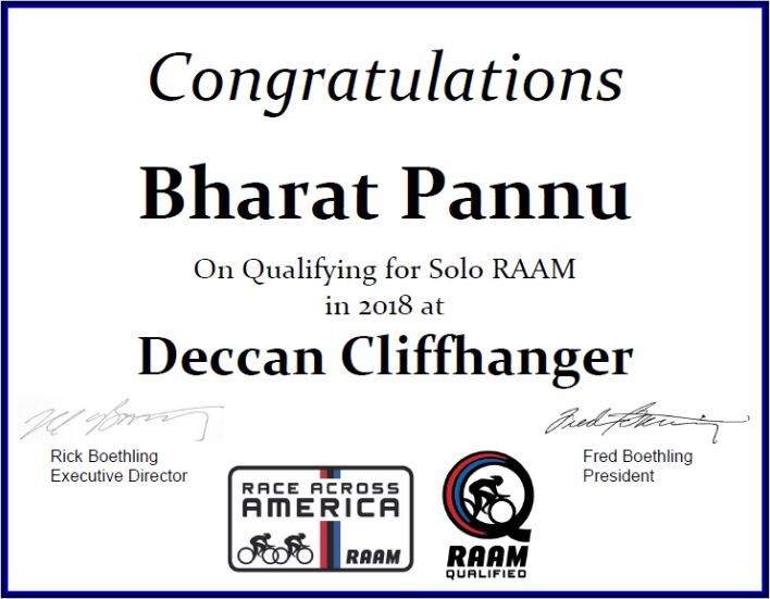 RAAM Qualifying Certificate