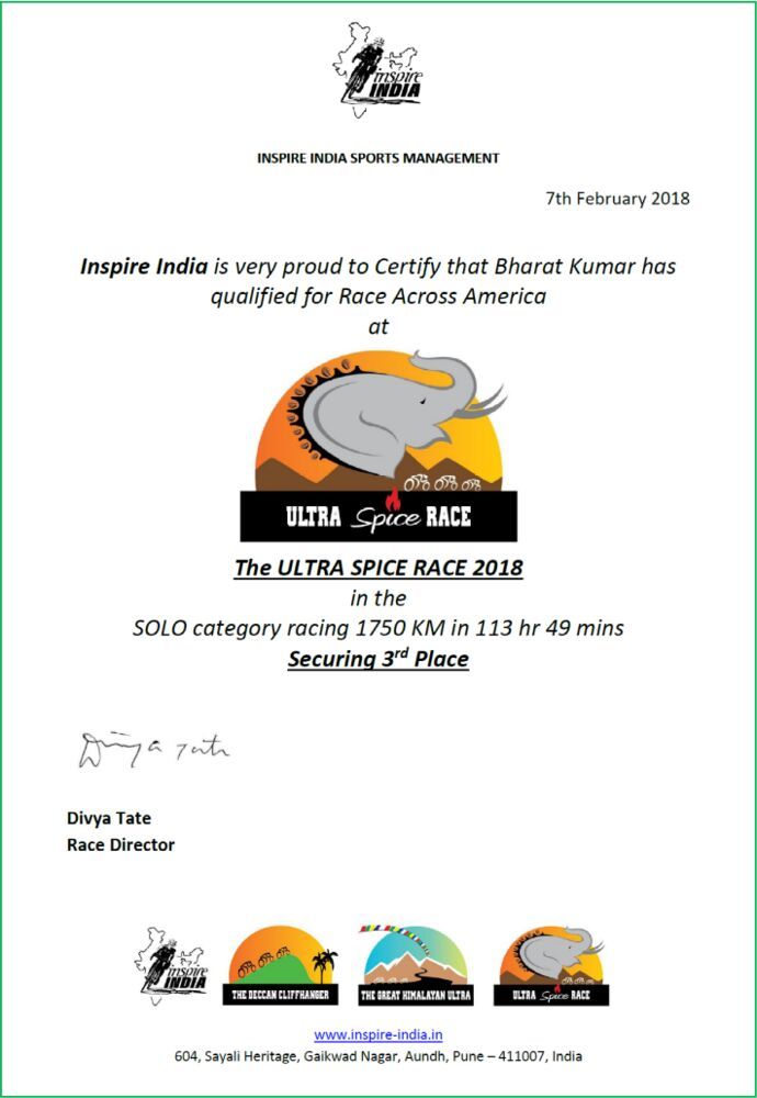 RAAM Qualifying Certificate