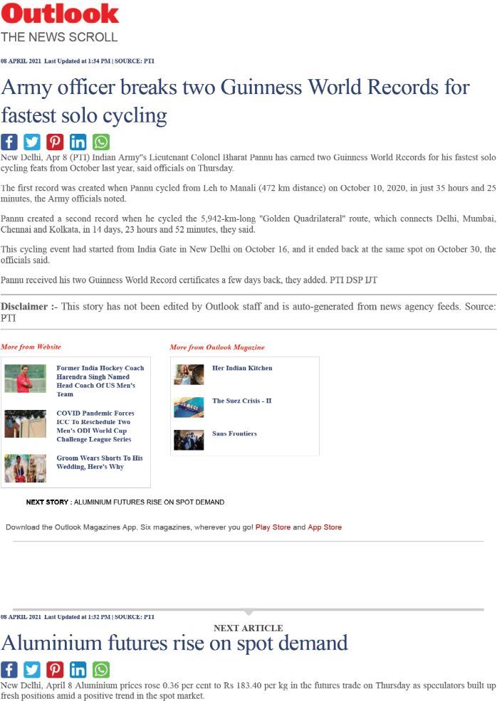 Outlook — two Guinness World Records