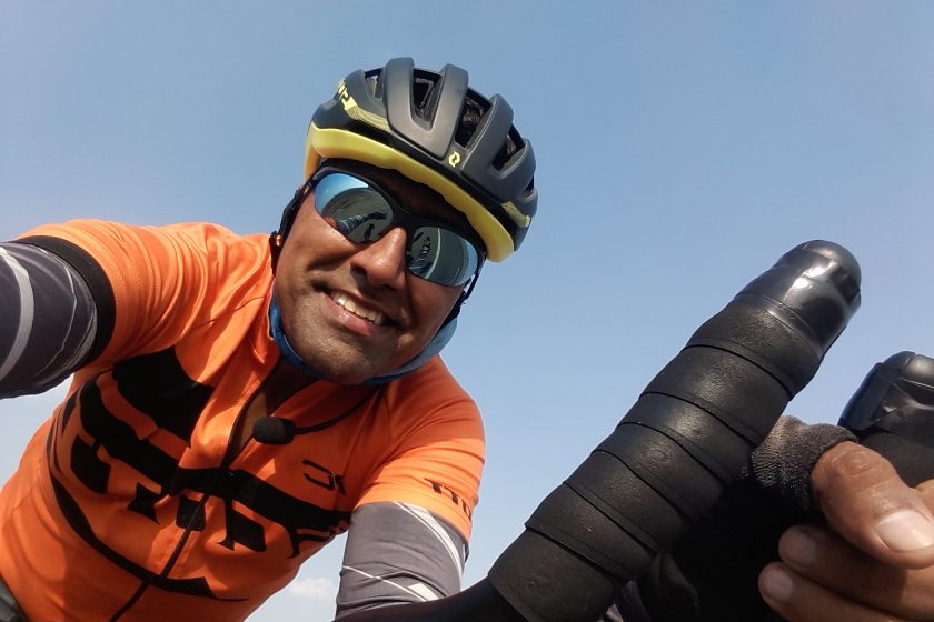 Bharat Pannu on a weekend training ride