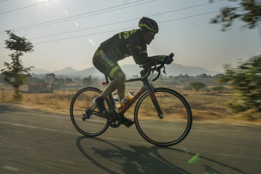 Bharat Pannu on the bike during Ultra Spice Race 2019