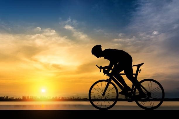 Cyclist on a long solo night ride